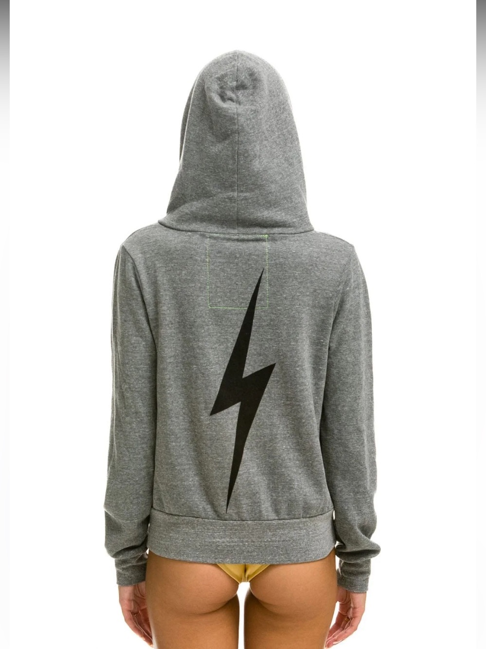 Aviator Nation Heather Gray Zip Hoodie with Gold Zipper Unisex size S